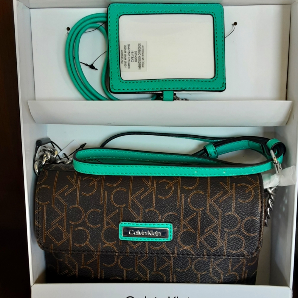 Calvin Klein Textured Embossed Logo Crossbody Bag for Women